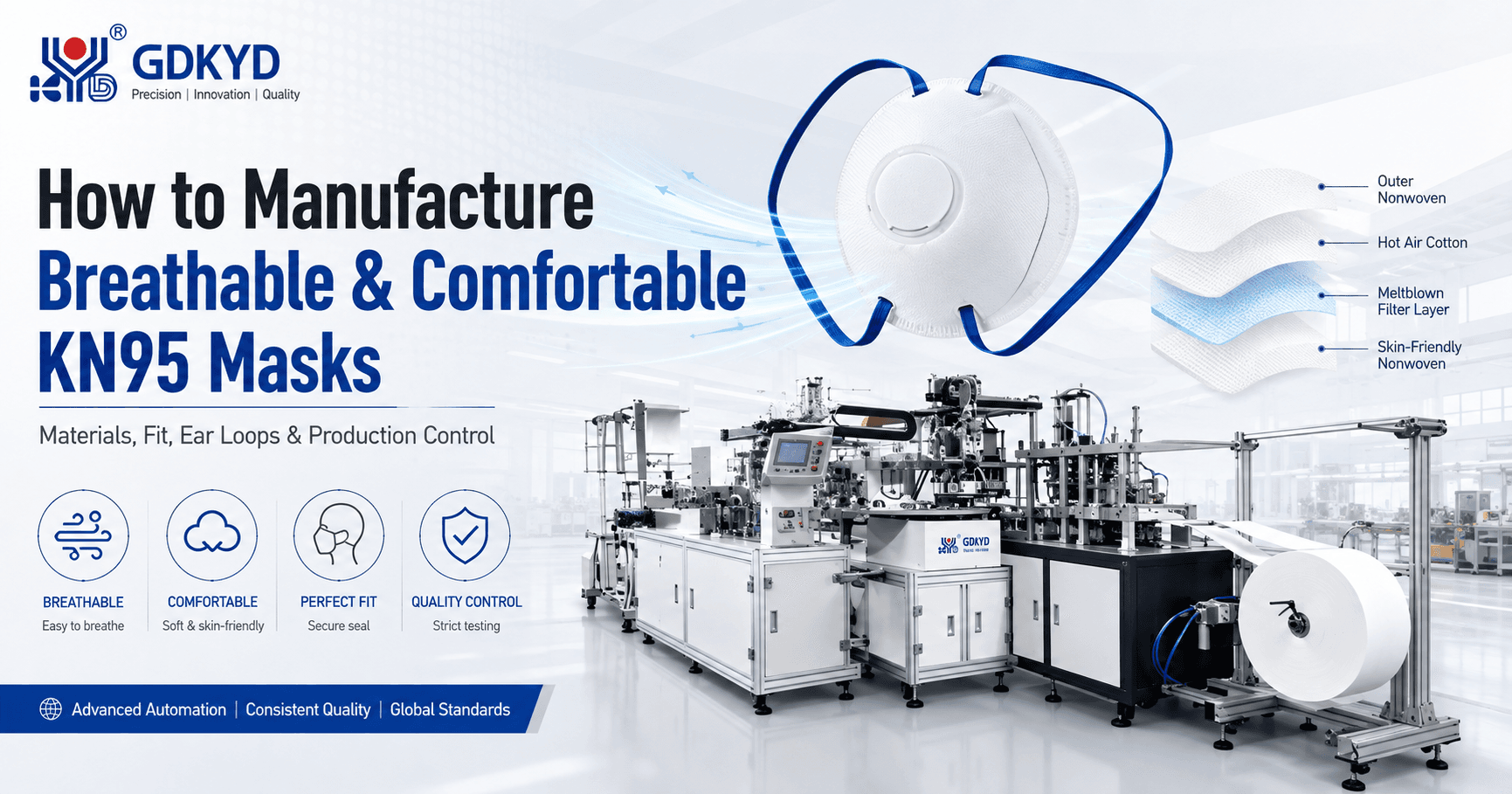 How to Manufacture Breathable and Comfortable KN95 Masks: Materials, Fit, Ear Loops & Production Control